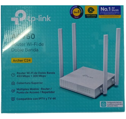 Router Wi-fi Tp-link Ac750 C24 Dual Banda 4 Antenas Otiesca