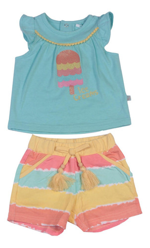 Conjunto Bebe Niña Celeste Pillin