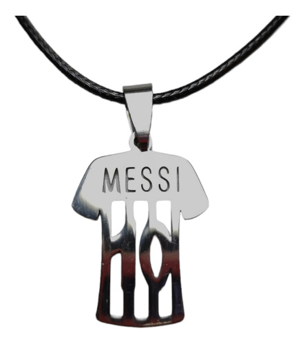 Dije Camiseta Futbol Messi 10 Acero Quirurg C/ Cordon Soga