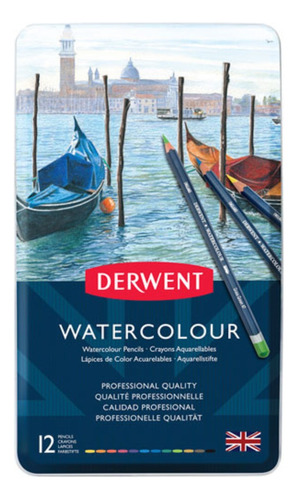 Lápices De Colores Acuarelables Derwent Watercolour 12 Pzs