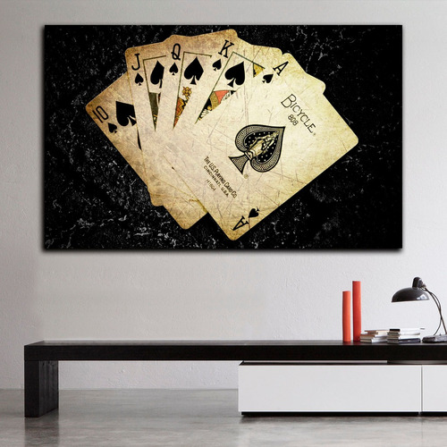 Cuadro Decorativo Cartas Poker As (80 X 50 Cm)