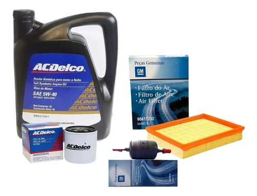 Kit Filtros 3 Corsa + Acdelco 5w40 100% Chevrolet Original