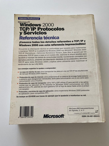 Windows 2000 Tcp/ip Protocolos Y Servicios Referencia Tecnic (Usado)