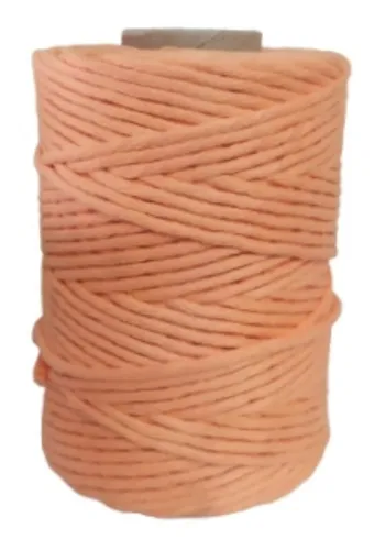 Hilo Puro De Algodón Macramé Color Mandarina / Naranja Claro