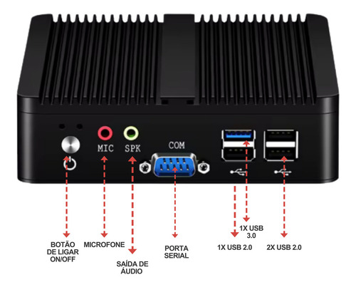 Mini Pc Industrial 3d X | Intel Celeron N2840, 8gb Ddr3, 120gb Com Adaptador Wi-fi Dual Band E Bluetooth 5.0 + Suporte Vesa - Ideal Para Automação, Vigilância E Indústrias