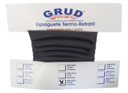 Espaguete Termo-retrátil 1,00m X 2,4mm Grud Gr 824