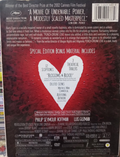 Punch Drunk Love Dvd Duplo Paul Thomas Anderson Filme Import (Usado)