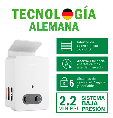 Terma Calentador Bosch A Gas Licuado Glp Oxi Vital 5.5l