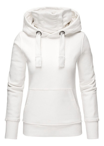 Sudadera L Para Mujer, Con Capucha, Cuello Alto, Manga Larga