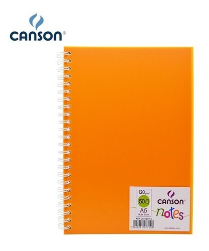 Cuaderno Canson Notes A5 148 X 210 Mm 120 Grs 50 Hjs Naranja Color Blanco