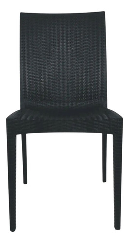 Kit 4 Cadeiras Rattan Cozinha Sala Mesa De Jantar Estrutura Da Cadeira Preto Assento Preto