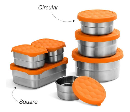Contenedor De Alimentos De Acero Inoxidable Comida De Metal