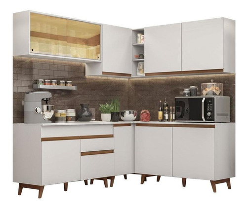 Cocina Integral Completa Modular Madesa Reims Esquinero Color Blanco 01