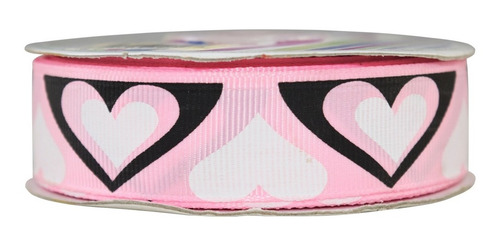 Imagen 2 de 3 de Listón Estampado De Corazones, 2 Piezas,san Valentín,bdc5