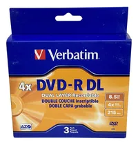 Comprar Paq 3 Pzas Dvd-r Dl Verbatim 8,5gb 4x 215min