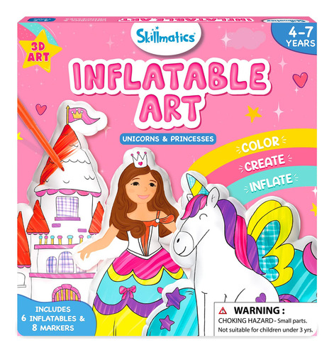 Skillmatics Arte Inflable Para Ninos: Unicornios Y Princesas