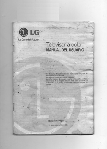 Manual De Ususario De Televisor A Color LG 