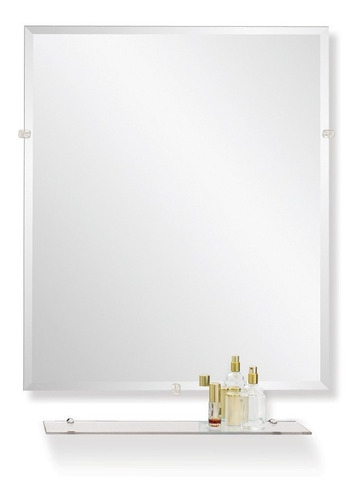 Espejo Reflejar Ole Biselado Con Repisa Rectangular Baño