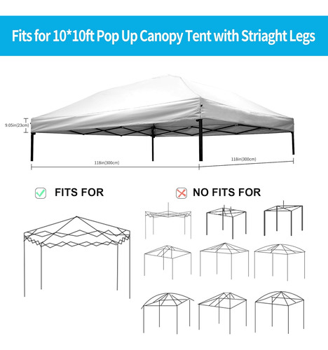 Toldo Desplegable 10x10 Pies, Color Blanco