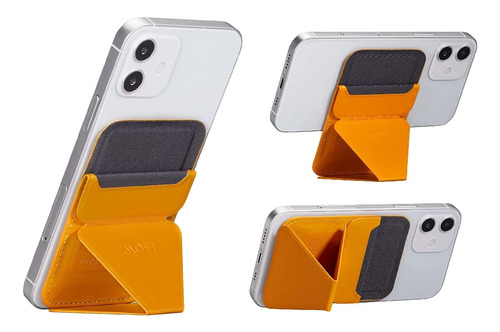 Tarjetero Magnetico + Soporte - Amarillo Compatible Magsafe