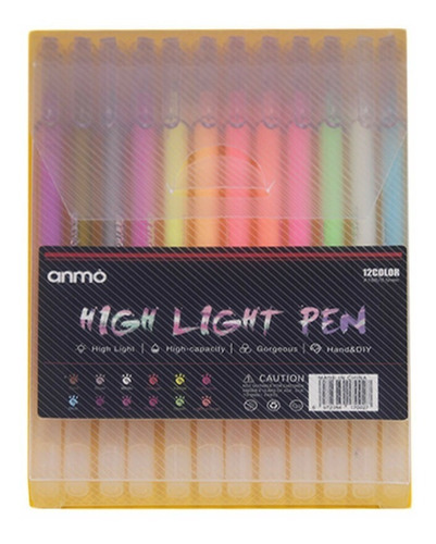 Imagen 1 de 3 de Pack 12 Lapiceras High Light Colores Suaves Bolígrafos