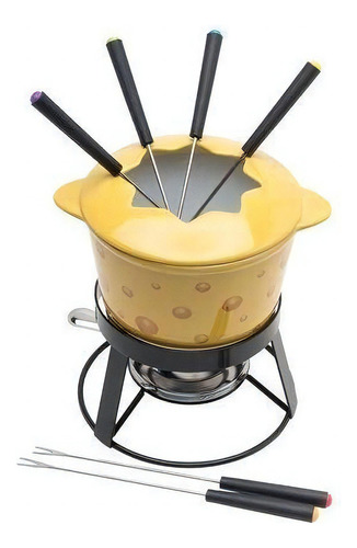 Conjunto De Fondue Amarelo 11 Peças Cheese Bon Gourmet