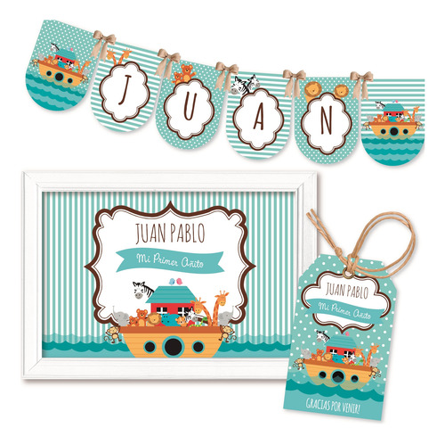 Kit Imprimible Arca De Noe Animales León Jirafa Cebra