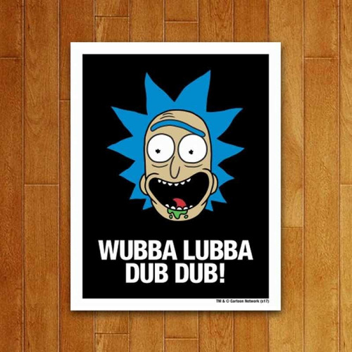Imagem 1 de 1 de Placa Decorativa Rick And Morty - Wubba Lubba Dub Dub!