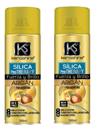 2 Pz Sílica Kerashine Argán 300 Ml C/u Termo