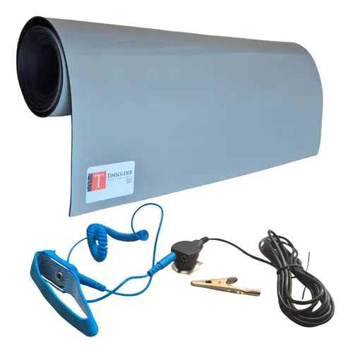 Kit Manta Azul Antiestática Bancada Pulseira Terra 120x60cm