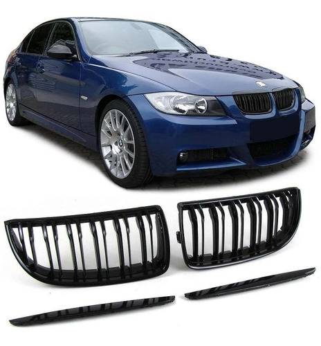 Parrillas Para Bmw Serie 3 E90 Sedan-wagon Negro Mate 06-08 