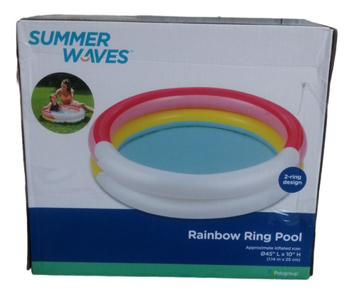 Piscina 2 Aros Arcoiris Summer Waves 