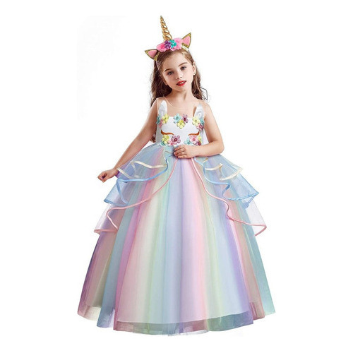 Vestido De Unicornio Para Niñas Disfraz De Princesa
