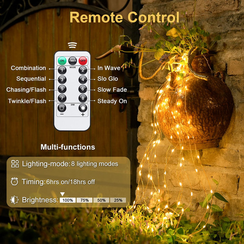 Fairy Lights Jmexsuss, Funciona Con Pilas, 400 Led, 132 Pies