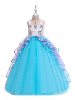 Vestido De Fiesta Para Niñas Princesa Unicornio