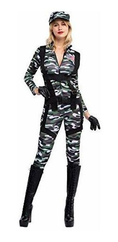 Disfraz Talla Large Para Mujer De Paracaidistas Militar