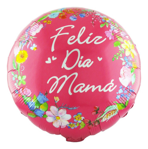 Globo Metalizado  18  Feliz Día Mamá X5 Unidades