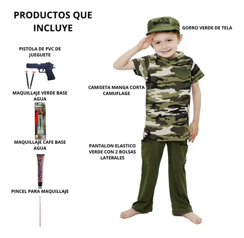 Disfraz Soldado Militar Con Accesorios Niño