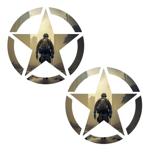 Sticker Estrellas Militares P/ Costados Army Star Pack Sa04