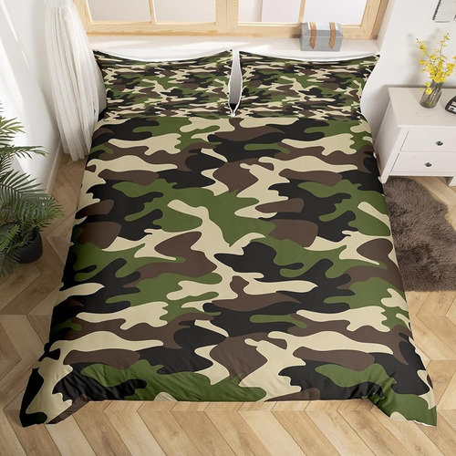 Juego De Cama De Camuflaje Del Ejército Niños Niños Funda Nó