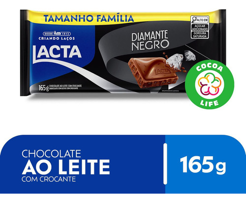Chocolate Lacta Diamante Negro 165g