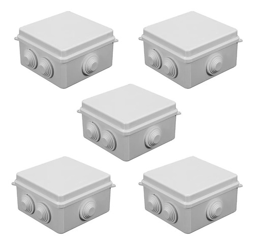 Pack 5 Cajas De Registro Estanca Conexiones Cctv Ip65 8x8x5