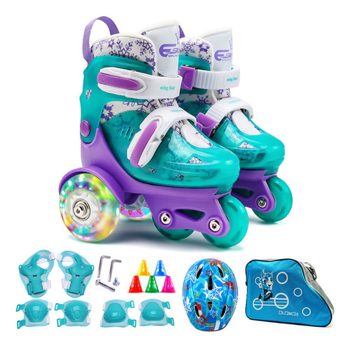 Set De Zapatos De Patinaje Para Niños Roller Flash Kids