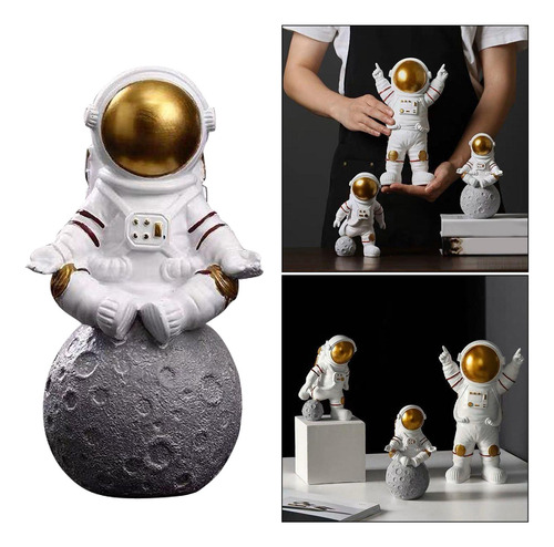 Escultura De Astronauta De Resina, 2 Piezas