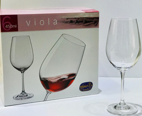 Imagen 6 de 7 de Copas Vino Cristal Bohemia Original Set X6 Viola 450ml Altas