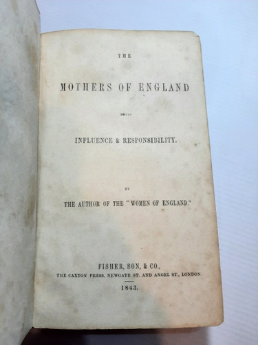Antiguo Libro Madres De Inglaterra Inglés 1843 7pl 2639