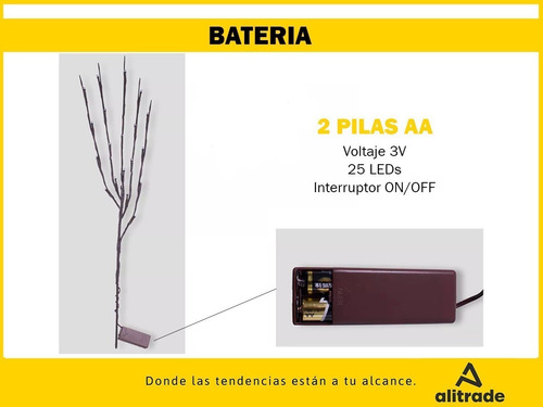 Imagen 4 de 10 de Luces Decorativas Interior Led Pila Calida Arbol Ramas 70cm