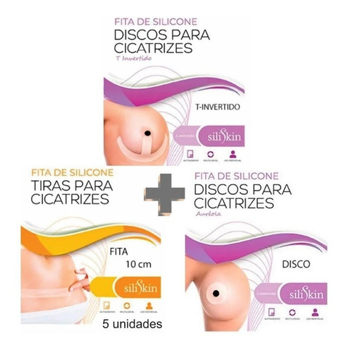 Fitas De Silicone De Cicatriz 50cm Mama T Invertido E Aréola Sem