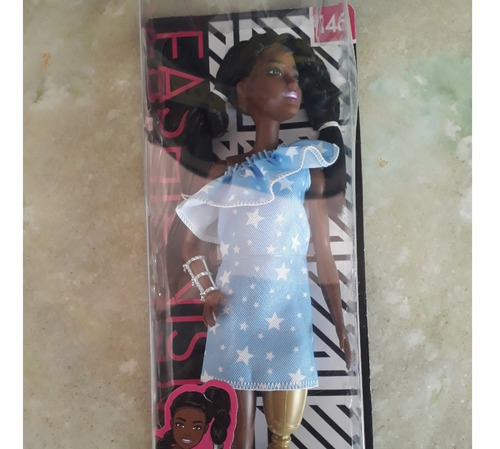Boneca Barbie Negra 146 Perna Mecânica Prótese