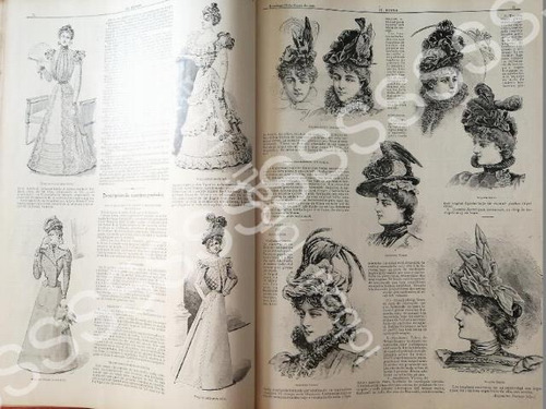 Cartel De Gaceta De Tendencias De Modas De 1898 Vestidos Y S